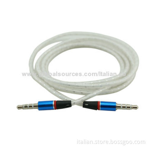 Hot Items Bling Nylon 3.5mm Jack Stereo Aux Audio Cable, Suitable for General Audio Applications